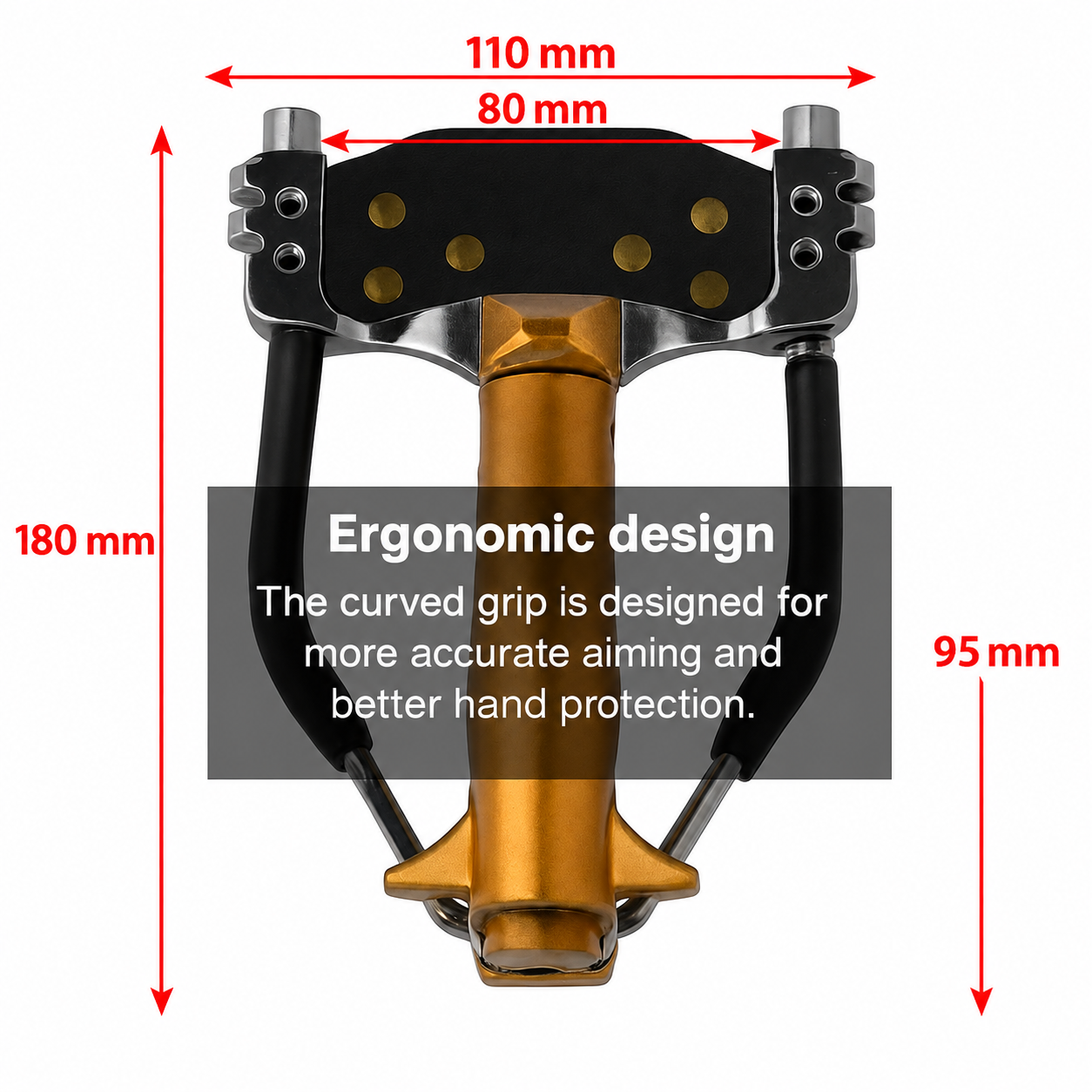 Folding Wood and Metal Slingshot with Wrist Support thumbnail 4