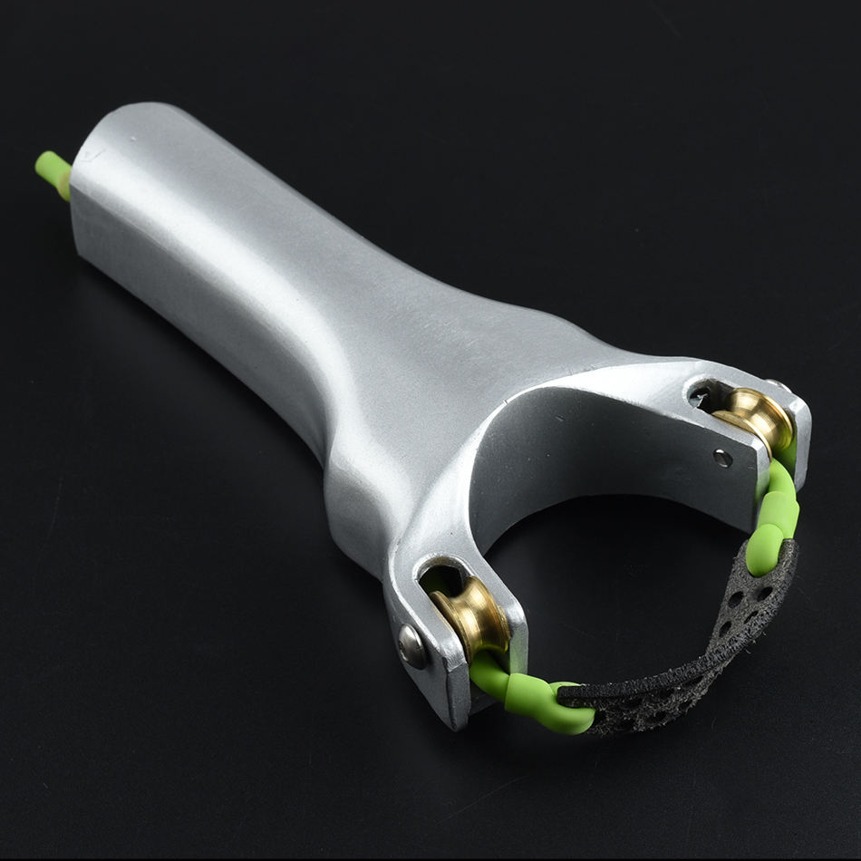 Silver Double-Pulley Metal Slingshot thumbnail 2