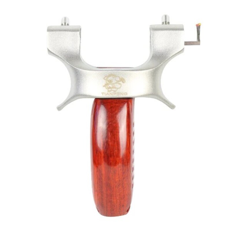 Wood and Stainless Steel Slingshot with Fibre-Optic Sight
