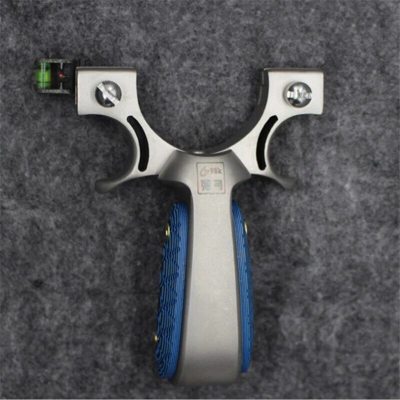 98K Stainless Steel Slingshot with Blue Wood Detail thumbnail 3