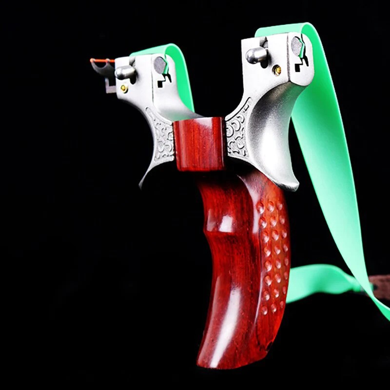 Wood and Stainless Steel Slingshot with Fibre-Optic Sight thumbnail 4