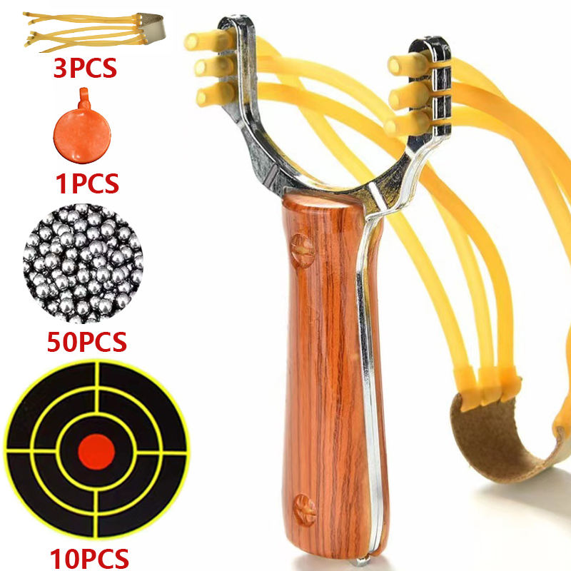 Aluminium Alloy Slingshot with Wood-Effect or Natural Finish