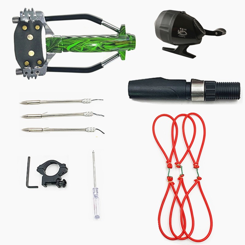 Green Slingshot Fishing Kit with Reel thumbnail 2