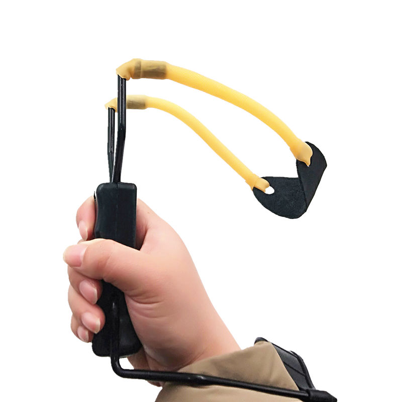 Black Folding Metal Slingshot with Wrist Guard thumbnail 4