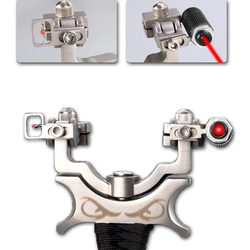 Rotating-Fork Steel Slingshot with Laser Sight thumbnail 4