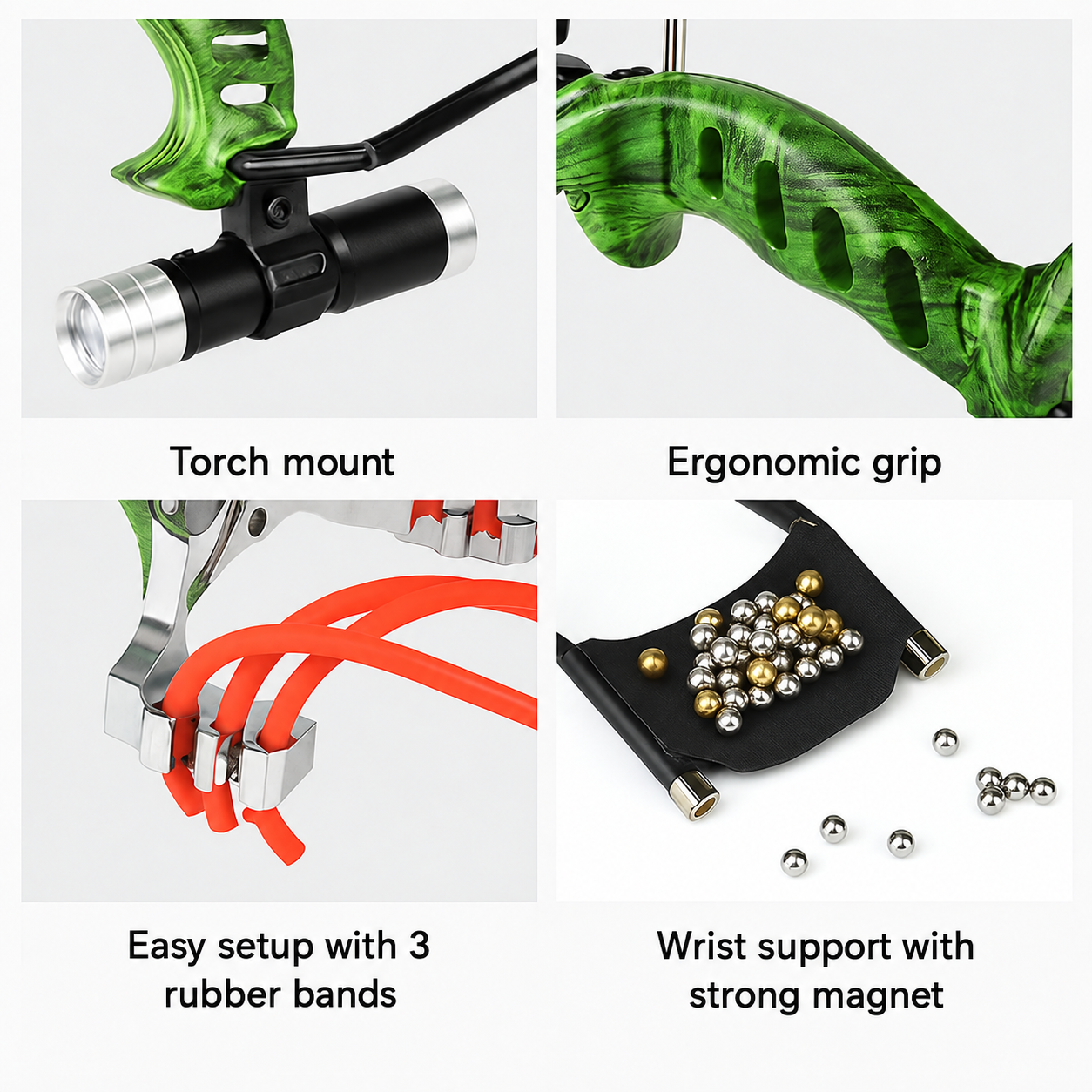Folding Metal Slingshot with Magnetic Wrist Band thumbnail 4
