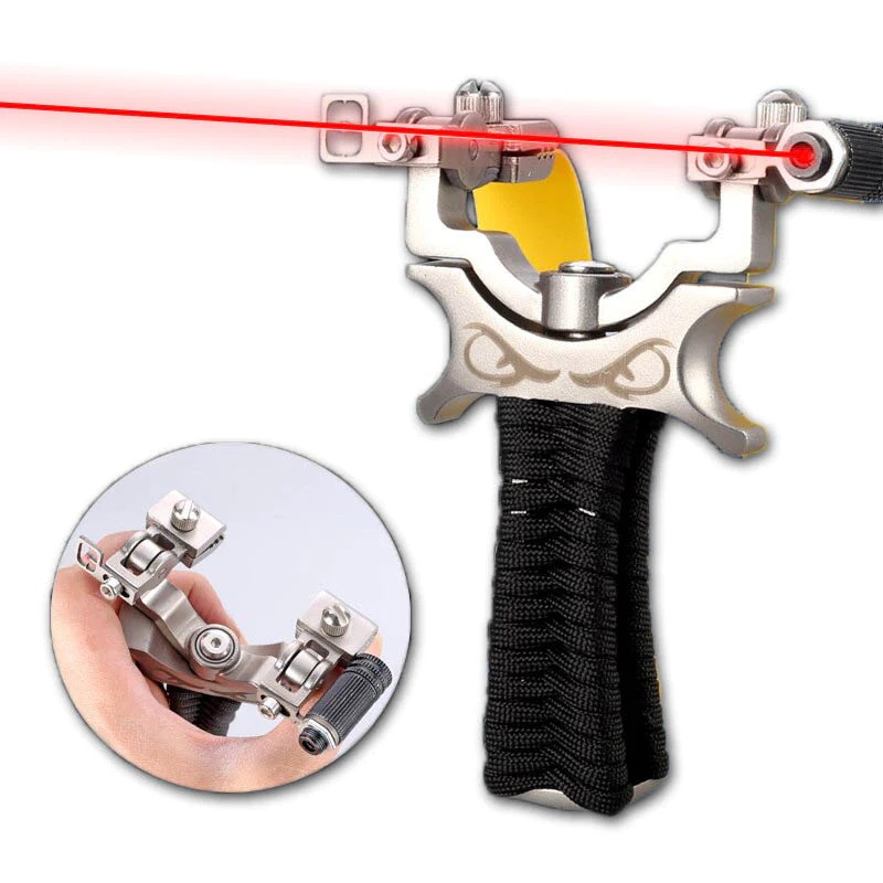 Rotating-Fork Steel Slingshot with Laser Sight thumbnail 5